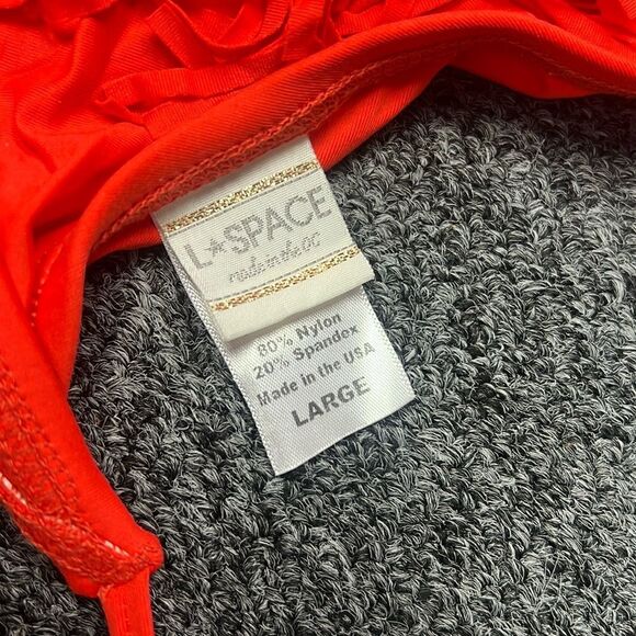 L Space Orange/Red Fringe Top - Bathing Suit Top - Size Large - NWOT - Picture 4 of 4